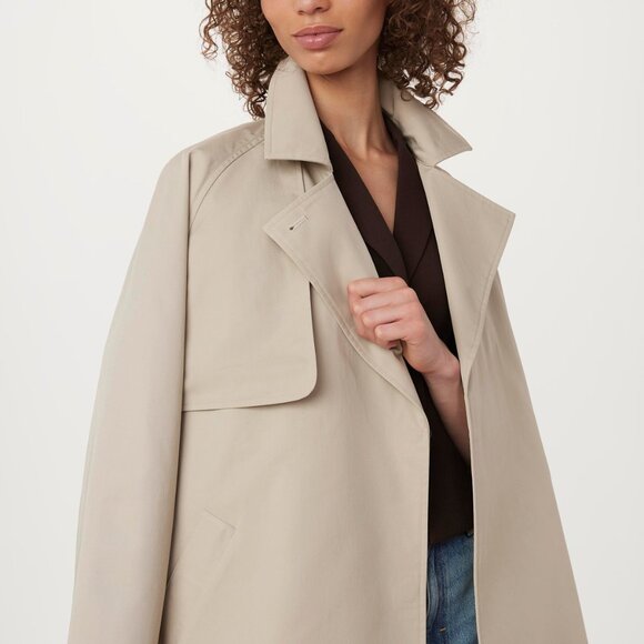 Frank And Oak The Cropped Trench Coat in Light Beige Size MM - Picture 2 of 3